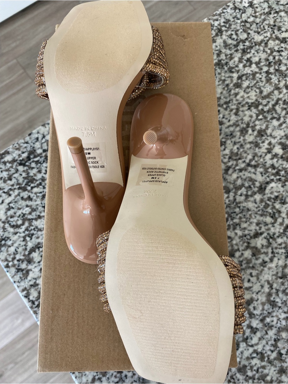 Steve Madden Nude Beaded Knot Slide Sandals - Picture 5 of 5